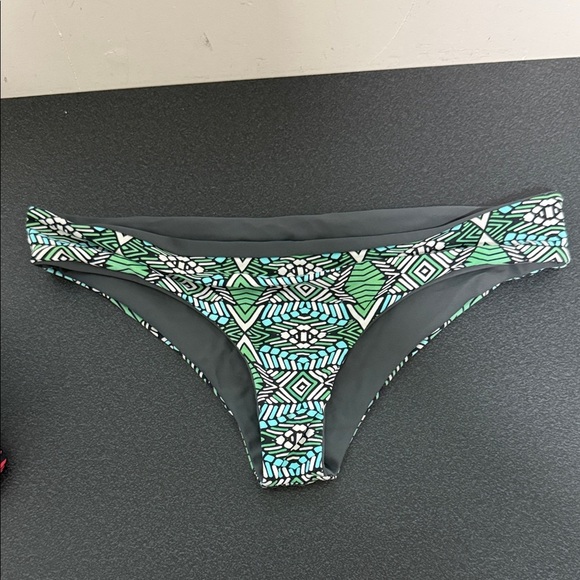 Patterned Green and Black Women's Swim Bottom - Picture 1 of 1